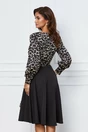 Rochie MBG neagra cu imprimeu bej la bust