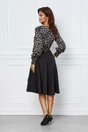 Rochie MBG neagra cu imprimeu bej la bust