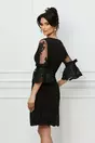 Rochie MBG neagra cu maneci din dantela evazate la baza