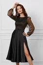 Rochie MBG neagra cu maneci transparente