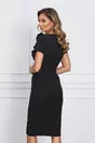 Rochie MBG neagra cu volan pe bust si fusta petrecuta