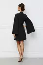 Rochie MBG neagra tip sacou cu broderie in talie