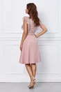 Rochie MBG roz cu dantela si volane