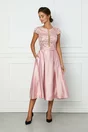 Rochie MBG roz din tafta cu paiete la bust