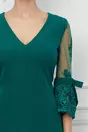 Rochie MBG verde cu maneci din dantela evazate la baza