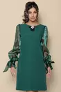 Rochie MBG verde cu maneci din organza