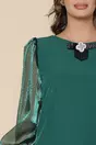 Rochie MBG verde cu maneci din organza