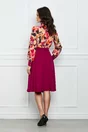 Rochie MBG zmeura cu imprimeuri orange la bust