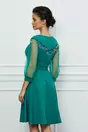Rochie Miley verde cu franjuri la bust si curea in talie