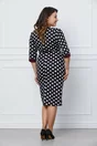 Rochie Mira bleumarin-bordo cu buline