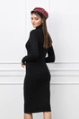 Rochie Miruna neagra din tricot reiat