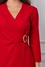 Rochie Miruna rosie cu accesoriu in talie