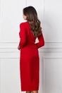 Rochie Miruna rosie cu accesoriu in talie