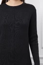 Rochie Moira neagra din tricot cu crepeuri la baza