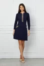 Rochie Moze bleumarin cu buzunare si imprimeu
