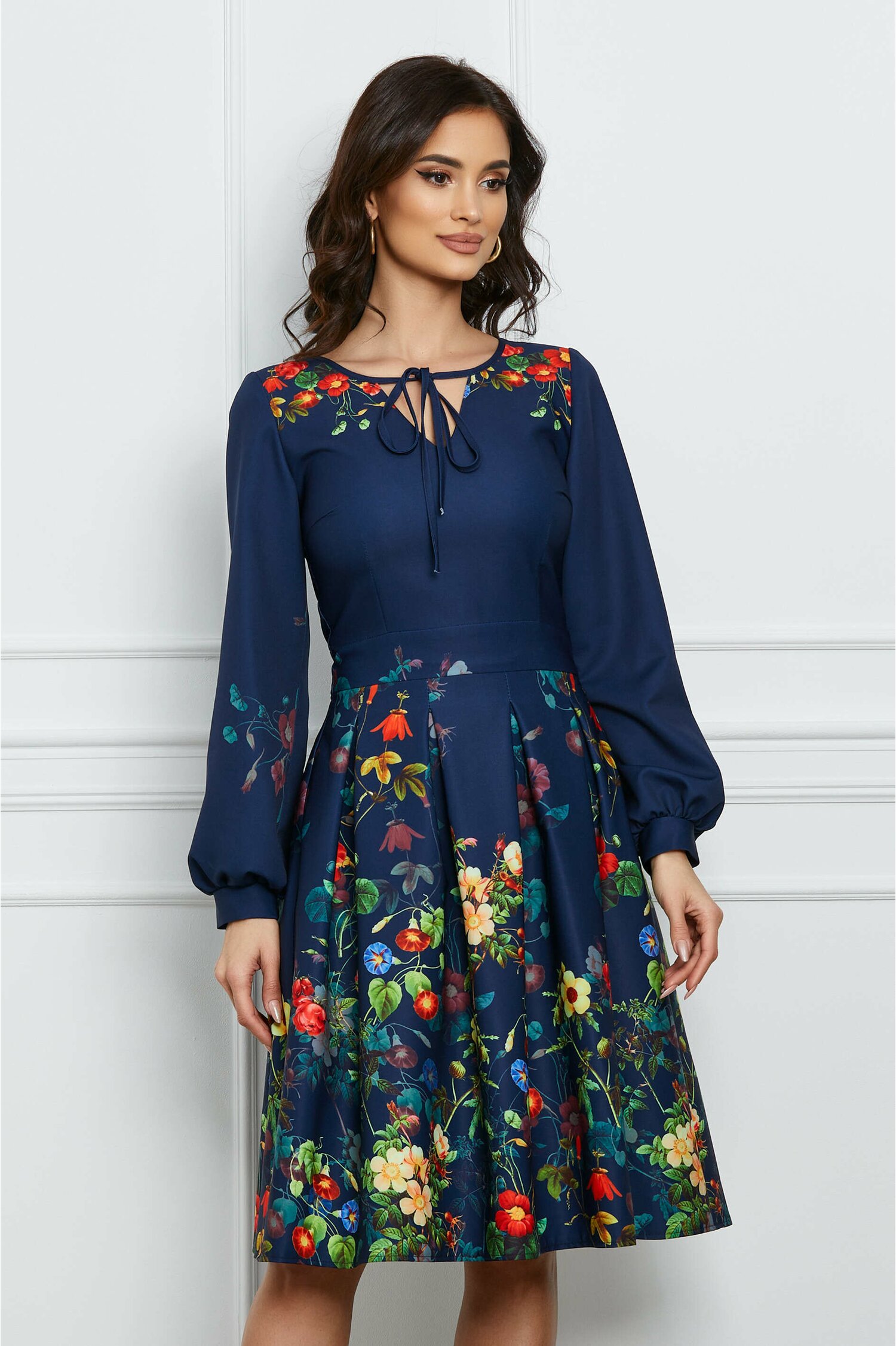 Rochie bleumarin colorat - Rochii-Dama.ro