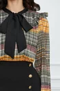 Rochie Moze cu dungi kaki pe bust si fusta neagra