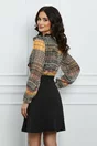Rochie Moze cu dungi kaki pe bust si fusta neagra
