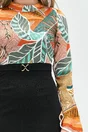 Rochie Moze cu imprimeu colorat pe bust si fusta neagra