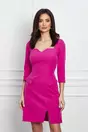 Rochie Moze fucsia cu decolteu drept si clapete