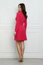 Rochie Moze fucsia cu volan pe fusta si aspect petrecut