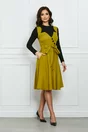 Rochie Moze lime tip sarafan cu nasturi si cordon