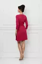 Rochie Moze magenta cu nasturi pe fusta si pliuri la baza