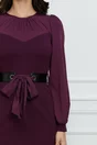 Rochie Moze mov cu centura din piele ecologica in talie