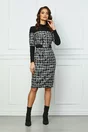Rochie Moze neagra cu carouri albe