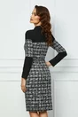 Rochie Moze neagra cu carouri albe