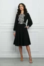 Rochie Moze neagra cu dantela la bust si baza manecilor