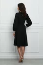 Rochie Moze neagra cu dantela la bust si baza manecilor