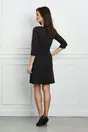 Rochie Moze neagra cu decolteu drept si clapete