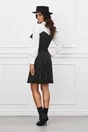 Rochie Moze neagra cu dungi si bust tip camasa