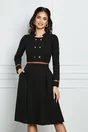Rochie Moze neagra cu nasturi aurii la bust
