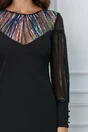 Rochie Moze neagra cu paiete colorate la bust