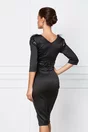 Rochie Moze neagra cu pene si paiete