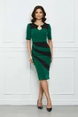 Rochie Moze verde cu dungi negre