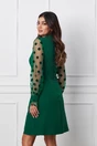 Rochie Moze verde cu maneci din tulle cu buline