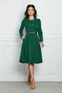 Rochie Moze verde cu nasturi aurii la bust