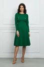 Rochie Moze verde cu nasturi si clapete la bust