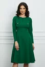 Rochie Moze verde cu nasturi si clapete la bust