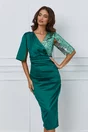 Rochie Moze verde cu paiete la bust