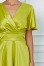 Rochie Moze verde lime cu decolteu petrecut