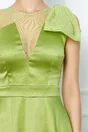 Rochie Moze verde lime cu funda pe umar