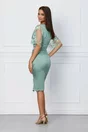 Rochie Moze verde mint cu maneci brodate