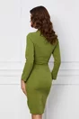 Rochie Moze verde olive cu nasturi decorativi la bust