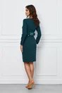 Rochie Moze verde petrol cu detalii turcoaz