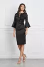 Rochie neagra cu broderie din margele si paiete