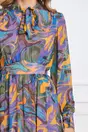 Rochie Norina mov cu imprimeuri orange si kaki